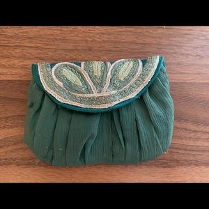 Teal silk wallet